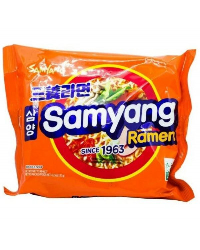 0004 ЛАПША Б/П САМЯНГ ОРИГИНАЛ (ОСТРЫЙ ВКУС), SAMYANG оранжевый пакет 120г/20