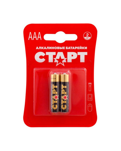 0100 Батарейка СТАРТ LR03 - 2 шт. (на блисторе) (ААА) 1/40