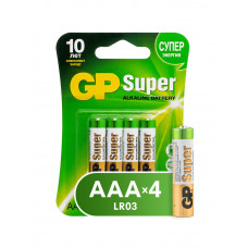 0109 Батарейка GP Super Alkaline LR03 - 4 шт. (на блистере) (ААА)
