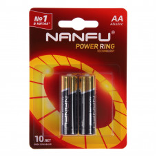 0120 Батарейка алкалиновая Nanfu, AA, LR6-2BL, 1.5В, блистер, 2 шт.