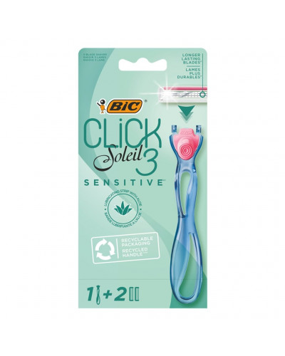 0202 BIC CLICK SESITIVE 3 Станок+2 кассеты (три лезвия) ЖЕНСКИЙ