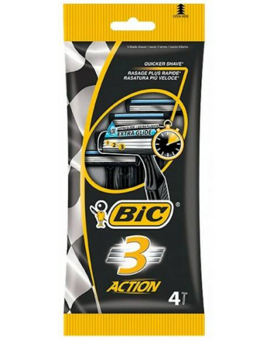 0213 BIC Станки одноразовые BIC 3 ACTION (4шт.) с тремя лезвиями