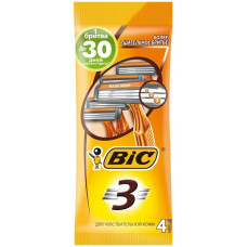 0214 BIC Станки одноразовые BIC 3 Sensitive 4шт с тремя лезвиями