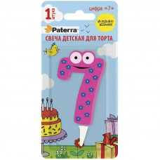 0361 Свеча детская для торта, цифра 7, 1 шт. в упаковке, PATERRA 401-528