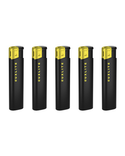 0655 Зажигалка пьзо HD 39 BLACK/GOLD CAP SP 1шт*50