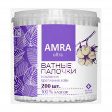 0978 "Домашний сундук" Ватные палочки AMRA в цилиндре 200 шт.