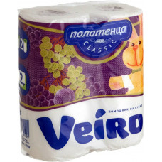 1266 Полотенца бумажные.Veiro Классик белая 2рул. 2х-сл.