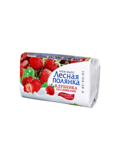 1404 ЛЕСНАЯ ПОЛЯНКА мыло 90гр 2в1 Клубника со сливками *6/104
