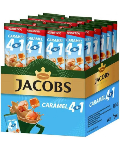 2001 Напиток кофейный растворимый в стиках Jacobs 4 в 1 "CARAMEL" 12г* 24 шт