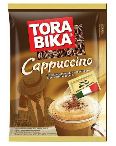 2002 Растворимый кофе Tora bika Cappuccino с шоколадной крошкой, в пакетиках, 1 уп., 25 г