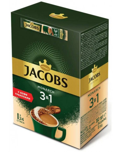 2003 Растворимый кофе Jacobs 3 в 1 Классика, в стиках, 1 уп., 24*12 г