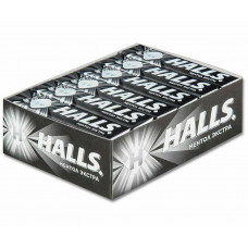 2010 Леденцы Halls "Экстра сила" ментол экстра, черный, 12 шт*25 г 
