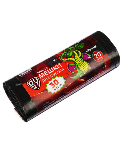 3019 Мешки для мусора 30 л., 20 шт., стандарт, рулон, герои
