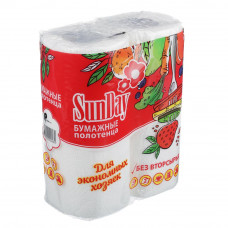 3057 Полотенца бумажные Sunday, двухслойные, 2 рул.