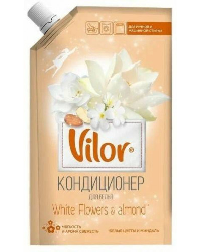 3101 Кондиционер для белья Миндаль и белые цветы VILOR, дой-пак, 1л