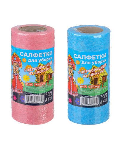 5005 Салфетки универсальные 40 шт.в рулоне, 20x18 см., вискоза, герои
