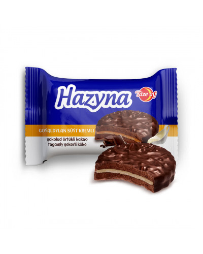 6001 "Hazyna" сахарное печенье с кремом из сгущ. молока, покрытое шоколадом со вкусом какао 48*36 г