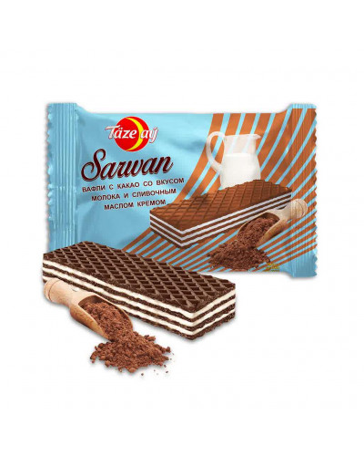6024 "Sarwan" вафли с какао со вкусом молока и сливочным маслом кремом 13*200 gr
