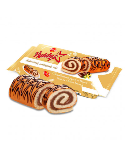 6031 “Ýyldyz” Бисквитный рулет со вкусом ванили с какао кремом 12*170 gr/гр