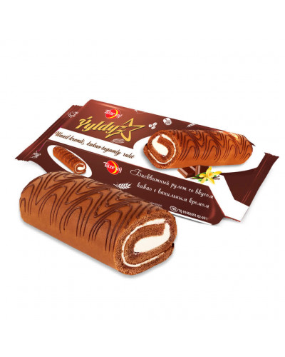 6032 “Ýyldyz”  Бисквитный рулет со вкусом какао с ванильным кремом 12*170 gr/гр